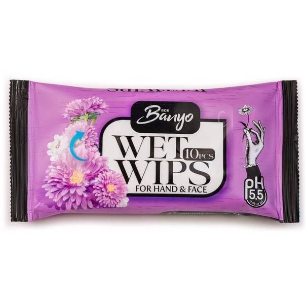 دستمال مرطوب آنتی باکتریال دست وصورت برند بانیو