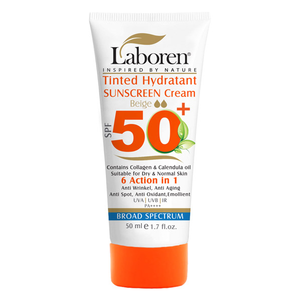 کرم ضد آفتاب رنگی بژ spf50 برند لابورن 