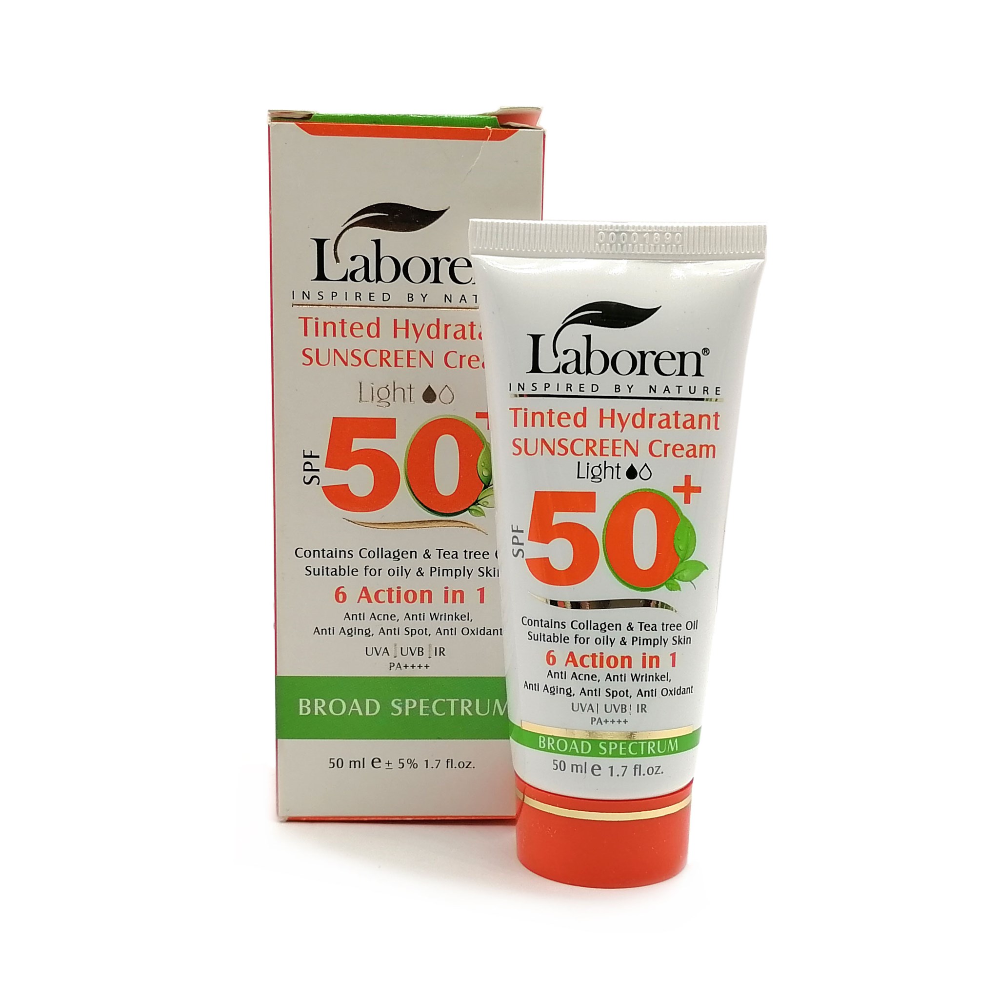 کرم ضد آفتاب رنگی روشن spf50 برند لابورن 