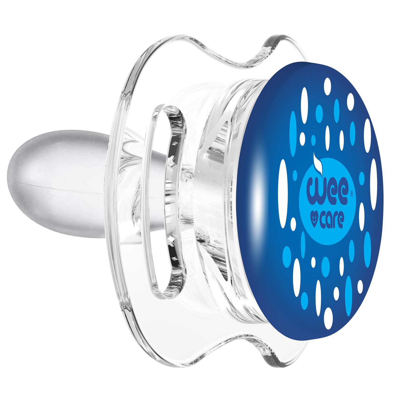 پستانک دوطرف ارتودنسی شفاف چاپدار دسته دار کامفورت برند وی کر 