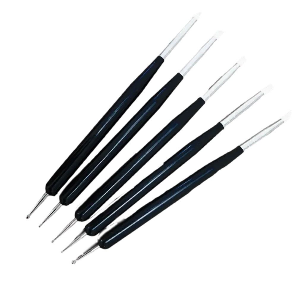 ست قلم طراحی ناخن دو سر داتینگ سیلیکونی (5 عددی)